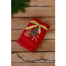 OLIMA karácsonyi törölköző fenyőfa hímzéssel OLXMAS01, Red-45X70 lakástextília