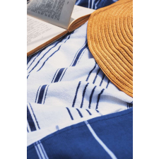 OLIMA OL1000 csíkos, rojtos strandtörölköző Olima, White/Light Navy-90X170 lakástextília