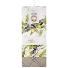  Olive 3Db-os pamut konyharuha szett Natúr 50x75 cm - 3 cm lakástextília