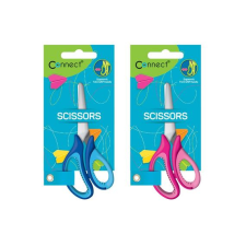  Olló 13cm, iskolai Connect, gumírozott fogóval, műanyag élvédővel, mérőskálával olló