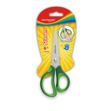 Olló, 15 cm, hegyes, 1 db/bliszter, Keyroad Soft Grip, vegyes színek olló
