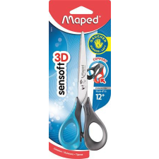 Olló, általános, 16 cm, balkezes, MAPED "Sensoft 3D", vegyes színek olló