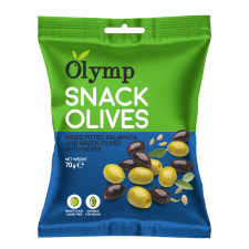 Olymp snack Olymp snack fűszerezett zöld és kalamata magozott olajbogyó 70 g konzerv