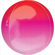 Ombré Pink and Red Gömb Fólia lufi 40 cm party kellék