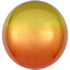  Ombré Yellow and Orange Gömb Fólia lufi 40 cm party kellék