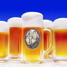 Óncímkés óriás sörös korsó 40 éves sörös pohár