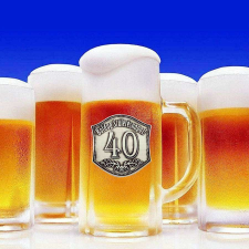  Óncímkés óriás sörös korsó 40 éves Boldog Születésnapot! sörös pohár