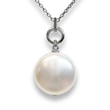 One pearl - Swarovski gyöngyös ezüst nyaklánc - Coin Pearl fehér nyaklánc