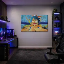  One Piece Monkey D. Luffy színes portré vászonkép dekoráció