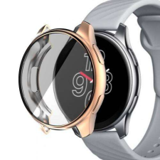 OnePlus Watch, Okosóra szilikon védőtok, előlapvédős, Galvanizált Rose Gold okosóra kellék