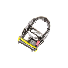 ONGUARD Neon U-lakat, 230x115x13 mm, vázkonzollal, 1200x10 mm-es sodronnyal, fekete-sárga kerékpár lakat