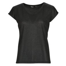 Only Rövid ujjú pólók ONLSILVERY S/S V NECK LUREX TOP JRS Fekete EU XL