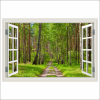  Öntapadó és mosható falfestmény Ablak út, erdő, nyár, 200 x 135 cm