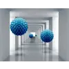  Öntapadó és mosható falfestmény Alagút kék golyókkal, 200 x 150 cm