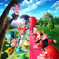  Öntapadó és mosható falfestmény Alice Csodaországban, 150 x 205 cm tapéta, díszléc és más dekoráció