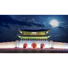  Öntapadó és mosható falfestmény City62 Seoul Castle éjjel, 200 x 150 cm tapéta, díszléc és más dekoráció