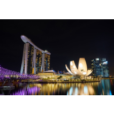  Öntapadó és mosható falfestmény City86 Singapore éjjel, 250 x 150 cm tapéta, díszléc és más dekoráció