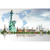  Öntapadó és mosható falfestmény Emlékművek - Szabadság-szobor, 350 x 200 cm