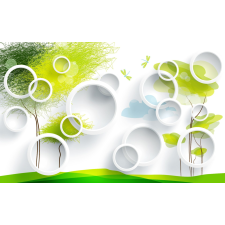  Öntapadó és mosható falfestmény Fák és körök, 300 x 250 cm tapéta, díszléc és más dekoráció