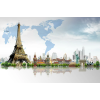  Öntapadó és mosható falfestmény Műemlékek - Eiffel-torony, 400 x 250 cm