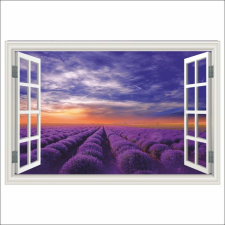  Öntapadó és mosható falfestmény Window Sunset, levendula, nyári, 250 x 170 cm tapéta, díszléc és más dekoráció