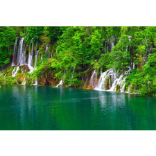  Öntapadó és mosható falikép Erdei vízesés, 300 x 200 cm tapéta, díszléc és más dekoráció
