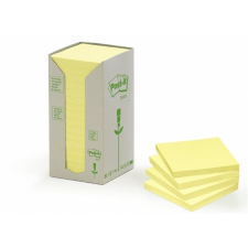 Öntapadó jegyzettömb, 76x76 mm, 16x100 lap, környezetbarát, 3M POSTIT, sárga jegyzettömb