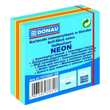 Öntapadó jegyzettömb DONAU 50x50 mm 250 lap vegyes neon színek kék post-it