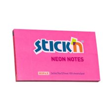  Öntapadó jegyzettömb STICK&#039;N 76x127mm neon pink 100 lap post-it