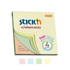 Öntapadó jegyzettömb STICK'N 76x76mm pasztell mix 100 lap post-it