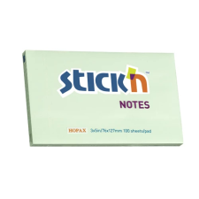  Öntapadó jegyzettömb STICK`N 76x127mm pasztel zöld 100 lap post-it