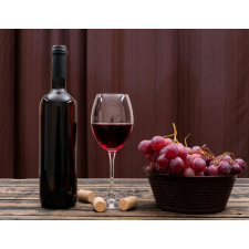  Öntapadó tapéta Összetétel58 Bor, szőlő, pohár, 250 x 150 cm tapéta, díszléc és más dekoráció