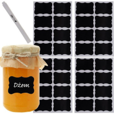  Öntapadós fekete befőttes üveg címkék + toll Malatec konyhai eszköz