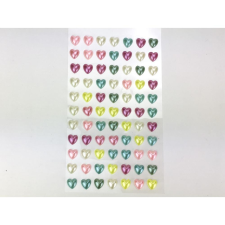  Öntapadós flitter szivecskés színes 77db/levél dekorációs kellék