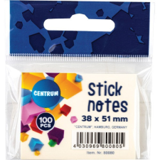 Öntapadós jegyzettömb Centrum Stick Notes 38x51 mm, 100 lapos, pasztellsárga post-it
