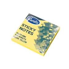  Öntapadós jegyzettömb Forofis 76x76 mm 80 lapos neon sárga post-it