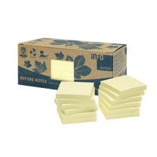  Öntapadós jegyzettömb Info Notes 75x75 mm 100 lapos sárga környezetbarát post-it