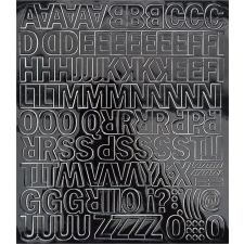 . Öntapadós matrica, 2 cm-es, betűlap, fekete információs címke