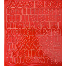 . Öntapadós matrica, 2 cm-es, betűlap, piros információs címke