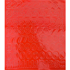 . Öntapadós matrica, 2 cm-es, számlap, piros információs címke