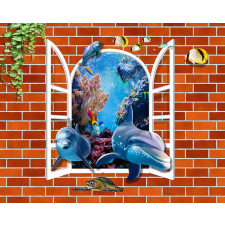  Öntapadós tapéta Ablak az óceánra, 150 x 205 cm tapéta, díszléc és más dekoráció