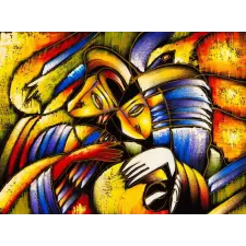  Öntapadós tapéta Absztrakt arcok, 220 x 135 cm tapéta, díszléc és más dekoráció