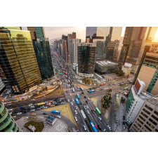  Öntapadós tapéta City91 Seoul Dél-Korea, 250 x 150 cm tapéta, díszléc és más dekoráció
