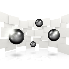  Öntapadós tapéta Fal fekete golyókkal, 350 x 200 cm tapéta, díszléc és más dekoráció