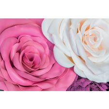  Öntapadós tapéta Flowers164 Rózsaszín és fehér rózsák, 150 x 205 cm tapéta, díszléc és más dekoráció