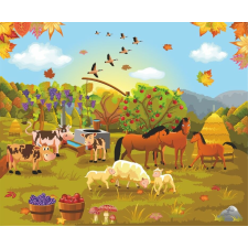  Öntapadós tapéta Háziállatok, gyerekrajzok, 300 x 250 cm tapéta, díszléc és más dekoráció