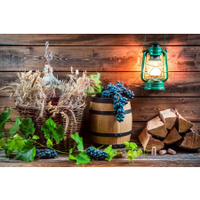  Öntapadós tapéta Hordó, szőlő, búza, lámpa, 350 x 250 cm tapéta, díszléc és más dekoráció