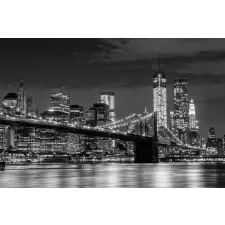  Öntapadós tapéta Night on the Brooklyn Bridge, 250 x 150 cm tapéta, díszléc és más dekoráció