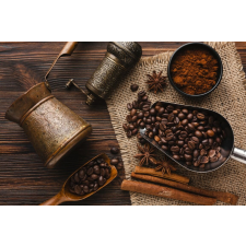  Öntapadós tapéta Összetétel68 Kávé, rusztikus elrendezés4, 250 x 150 cm tapéta, díszléc és más dekoráció