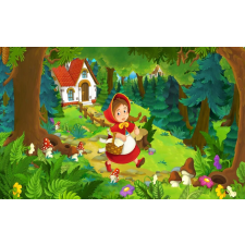  Öntapadós tapéta Piroska és erdészház, 350 x 200 cm tapéta, díszléc és más dekoráció